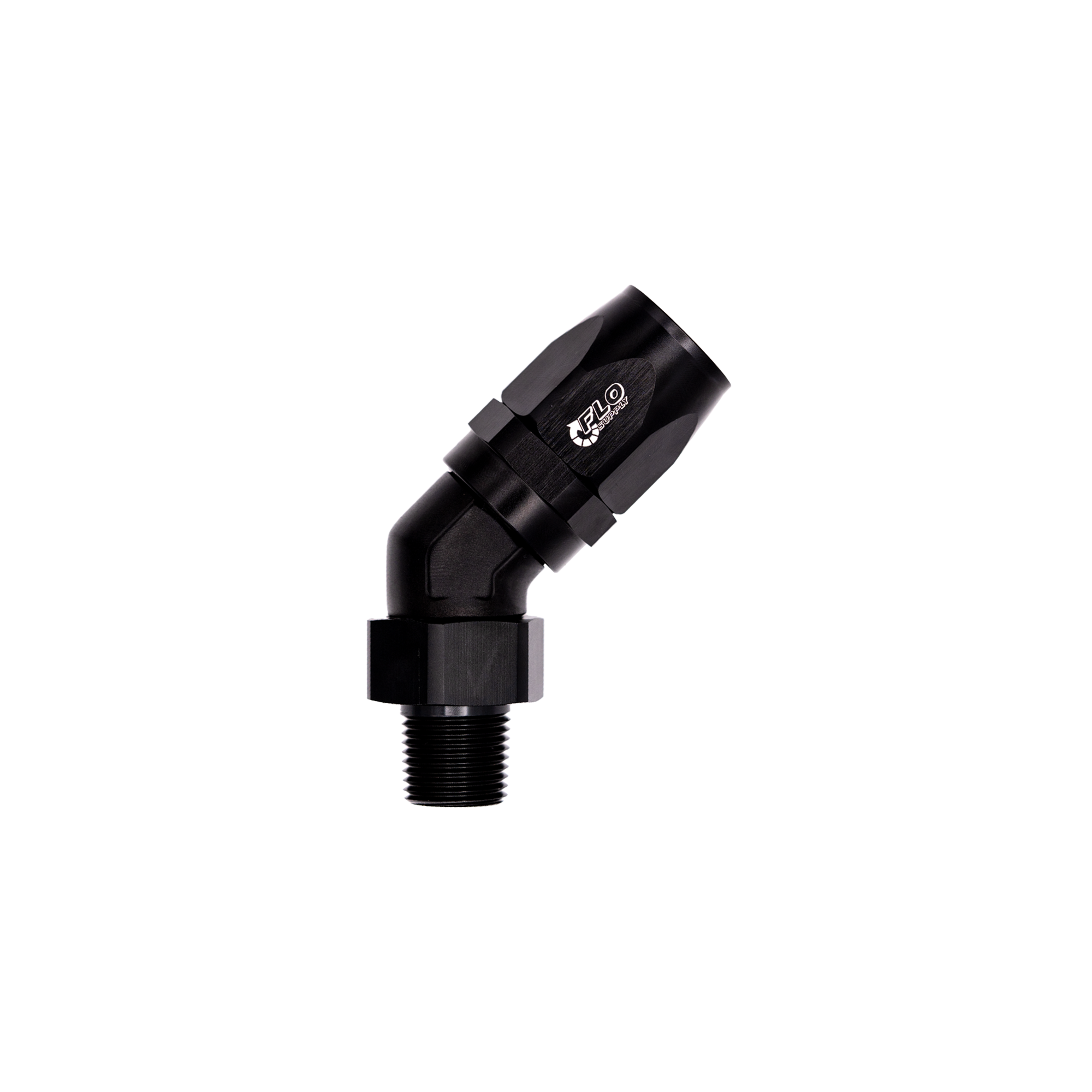 Flo Supply 3/4" NPT To 12AN Cutter Forged 45 Degree Swivel Forged Hose End