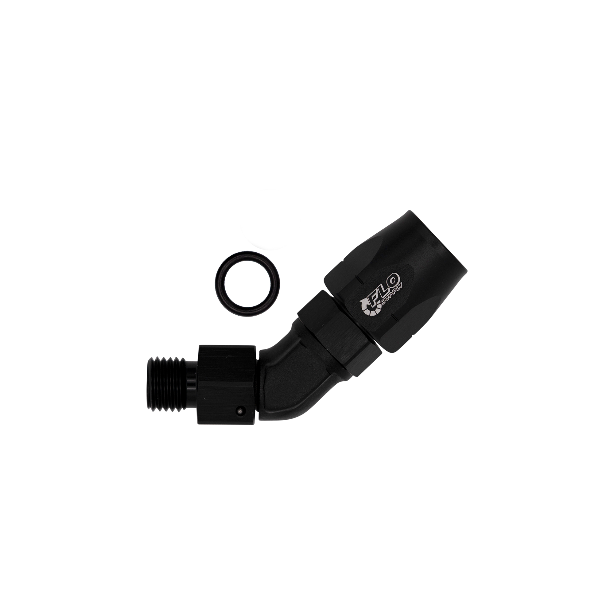 Flo Supply 4AN ORB To 6AN Cutter Forged 45 Degree Swivel Forged Hose End