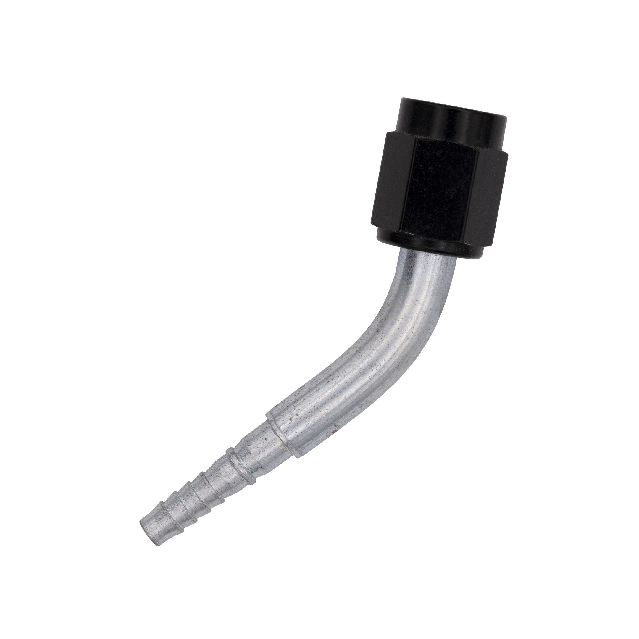 Flo Supply 6AN 45 Degree Hose End Assembly - Black Tube Nut