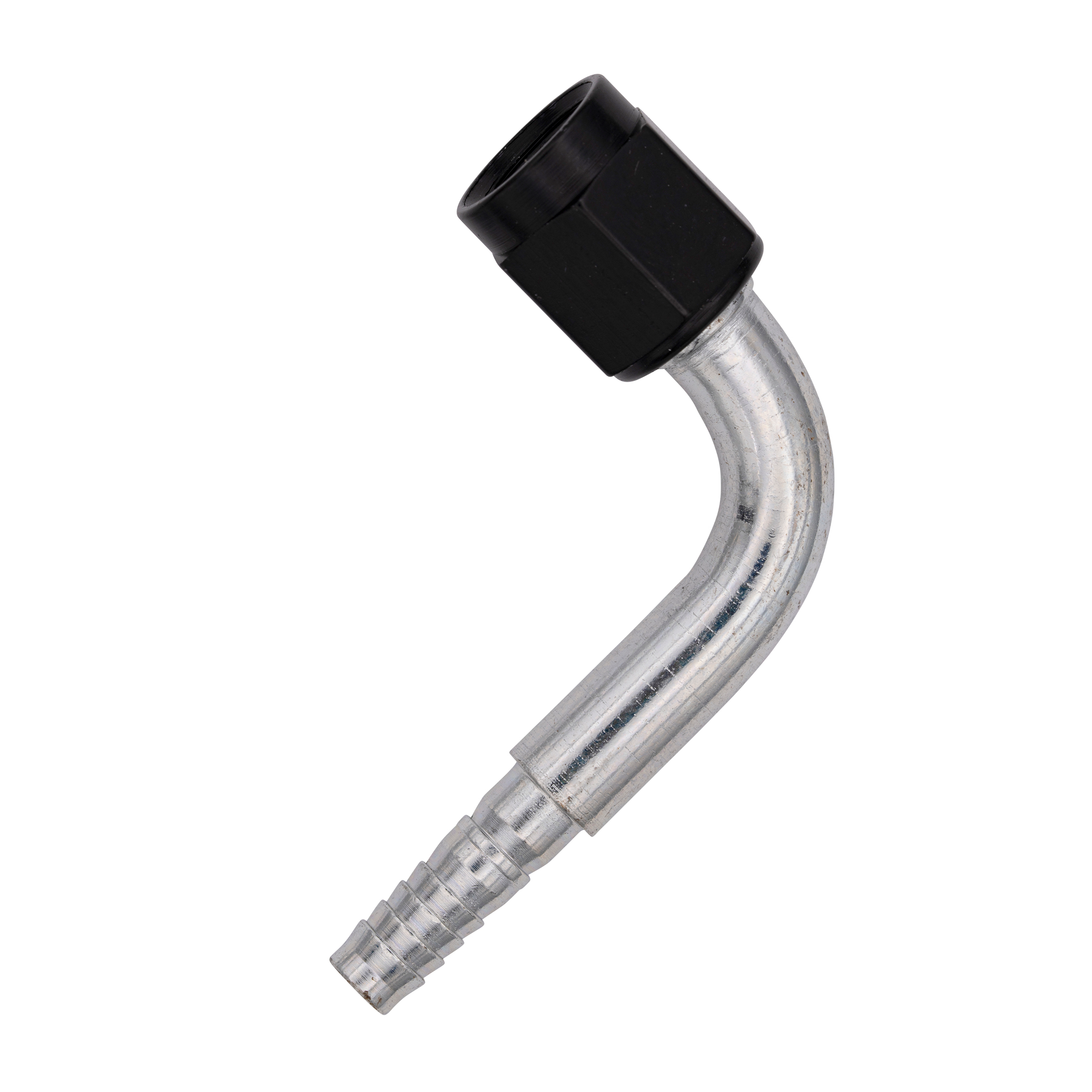 Flo Supply 8AN 90 Degree Hose End Assembly - Black Tube Nut