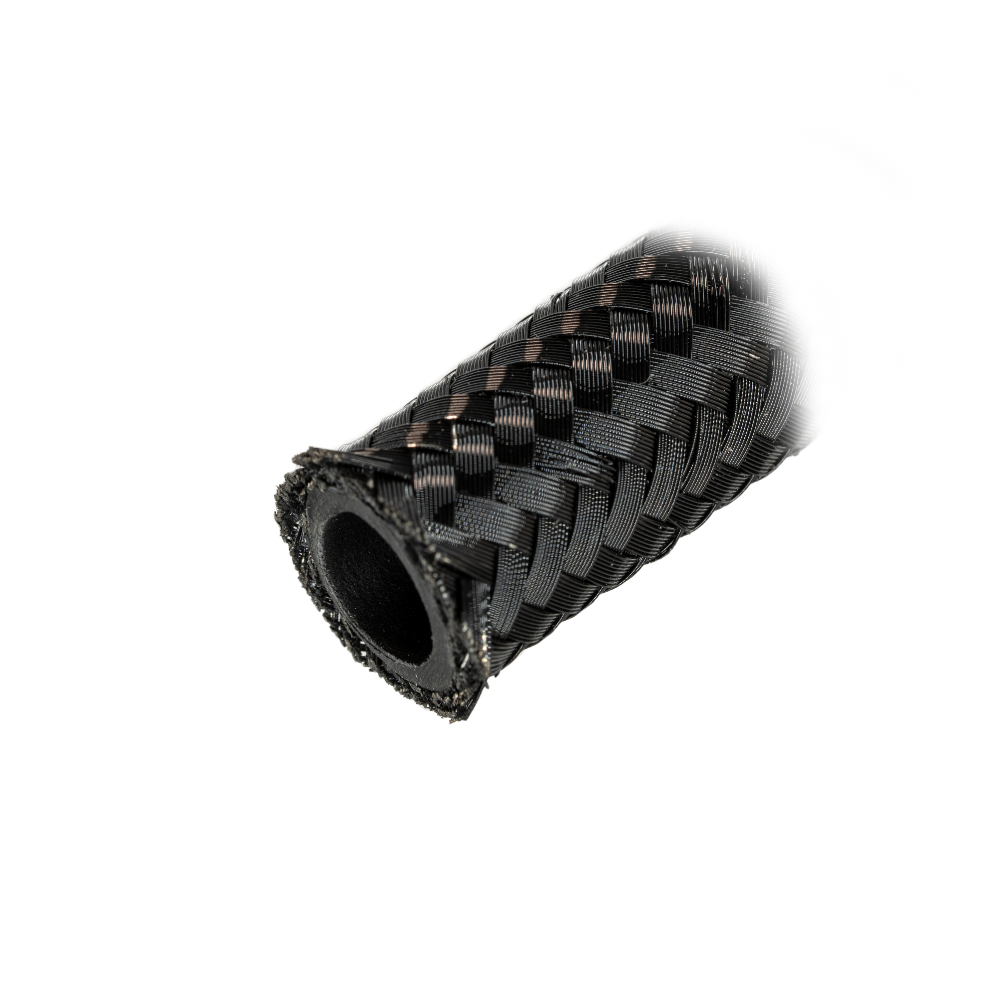 Flo Supply 4AN Black Stainless Steel Braided Hose - Synthetic Rubber Liner