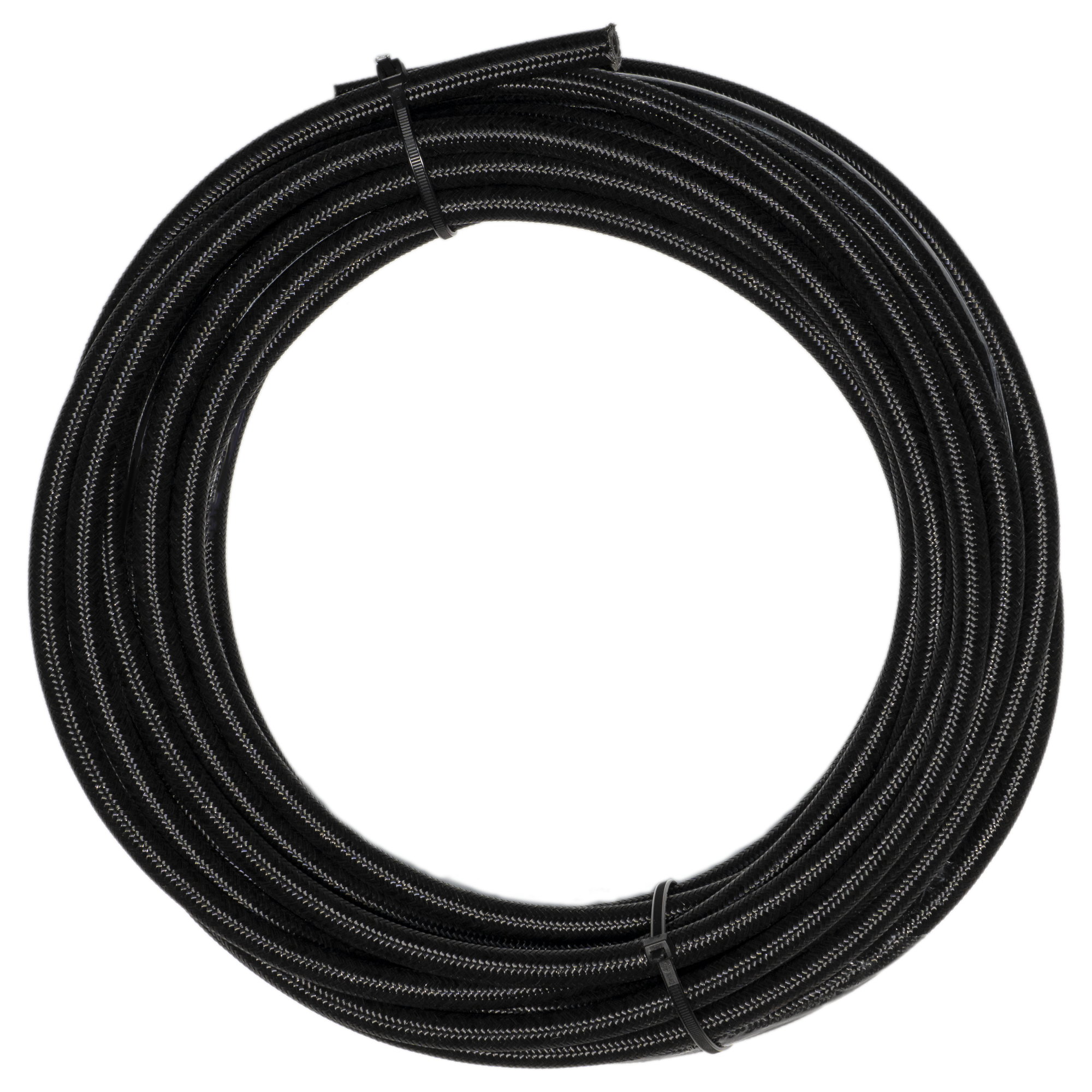 Flo Supply 10AN Black Stainless Steel Braided Hose - Synthetic Rubber Liner