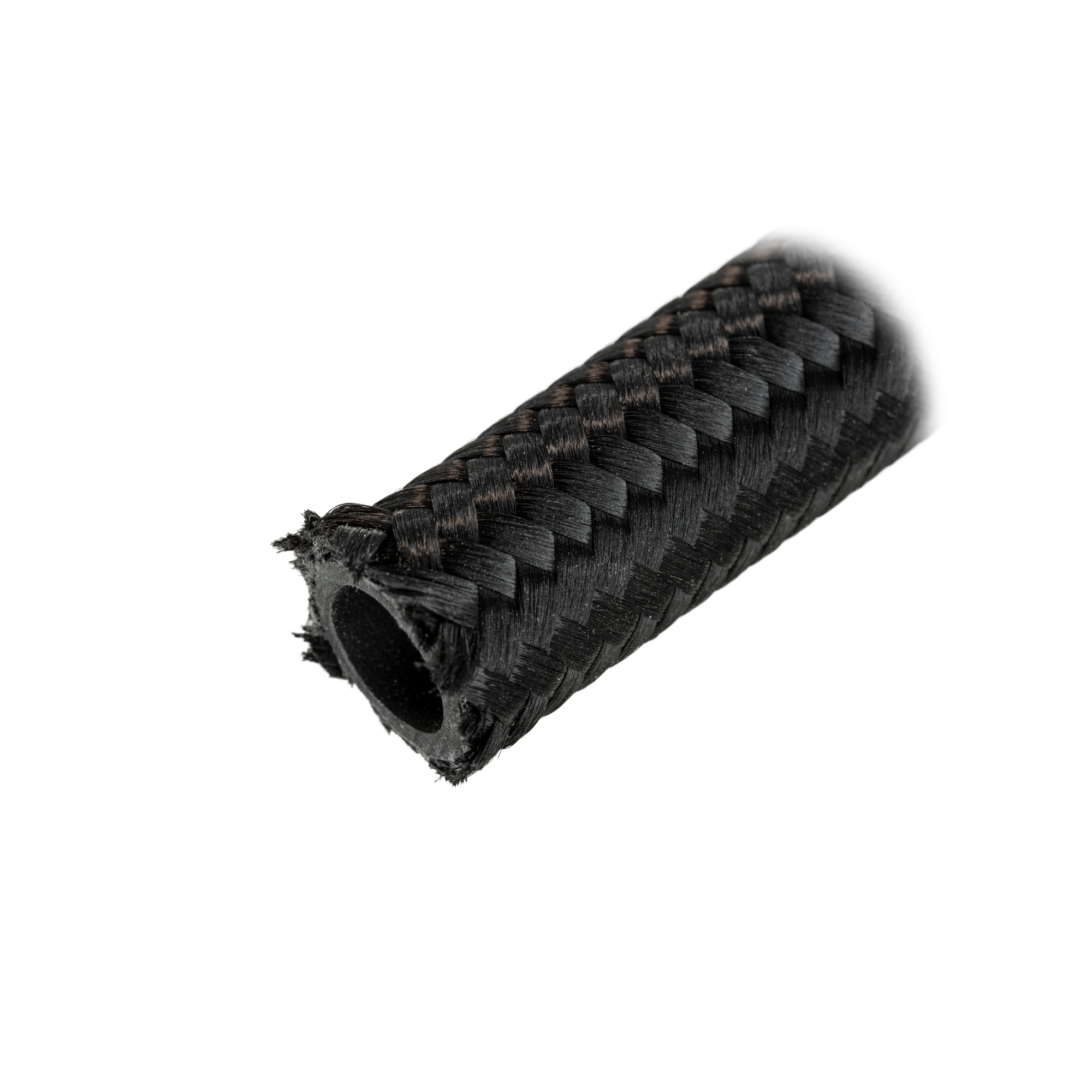 Flo Supply 4AN Black Nylon Covered Stainless Steel Braided Hose - Synthetic Rubber Liner