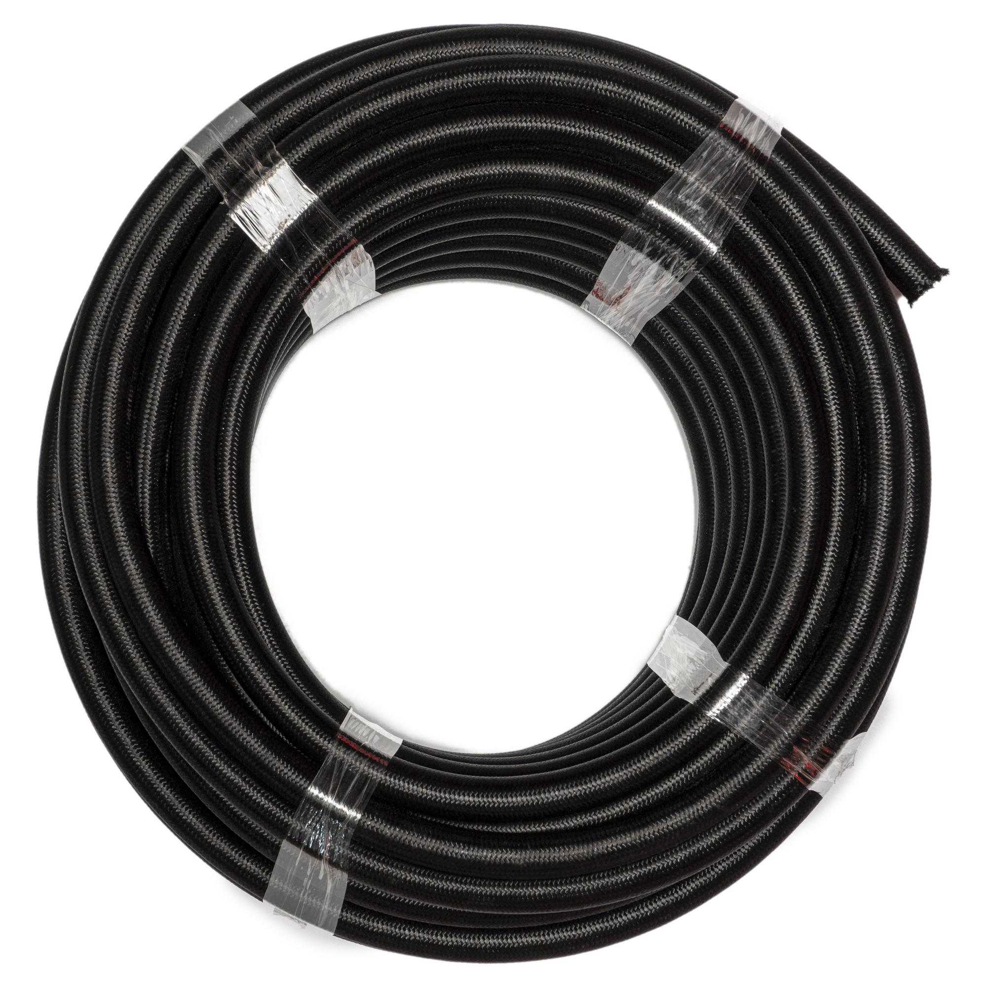 Flo Supply 20AN Black Nylon Covered Stainless Steel Braided Hose - Synthetic Rubber Liner