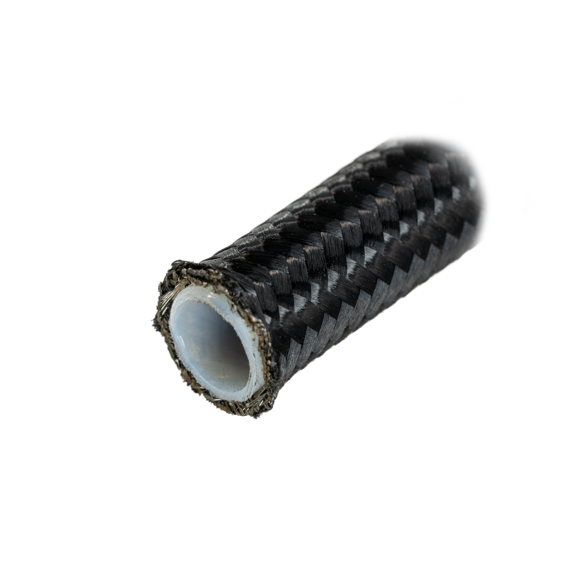 Flo Supply 3AN Black Stainless Steel Braided Hose - PTFE Liner
