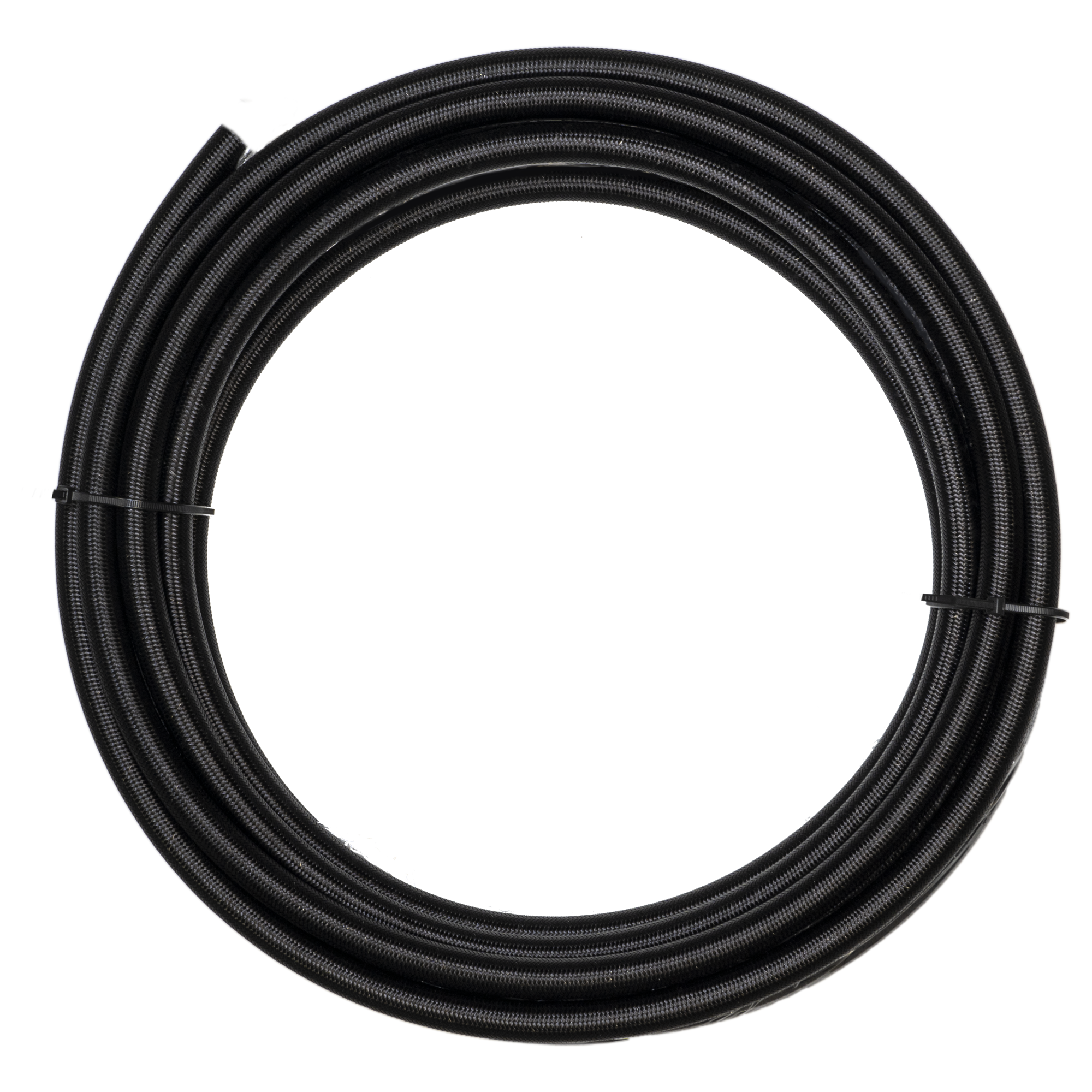 Flo Supply 16AN Black Stainless Steel Braided Hose - PTFE Liner