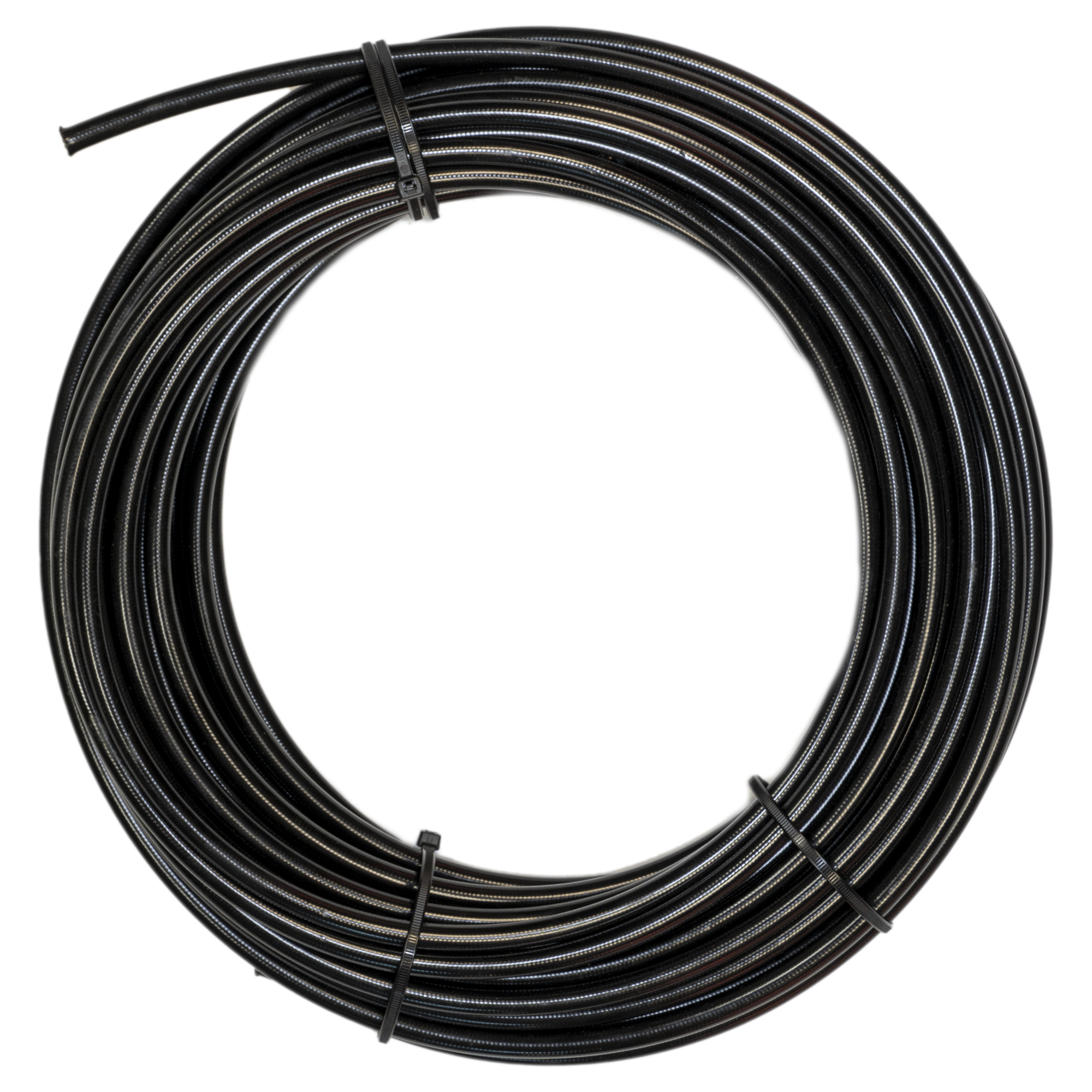 Flo Supply 8AN Black PVC Covered Stainless Steel Braided Hose - PTFE Liner