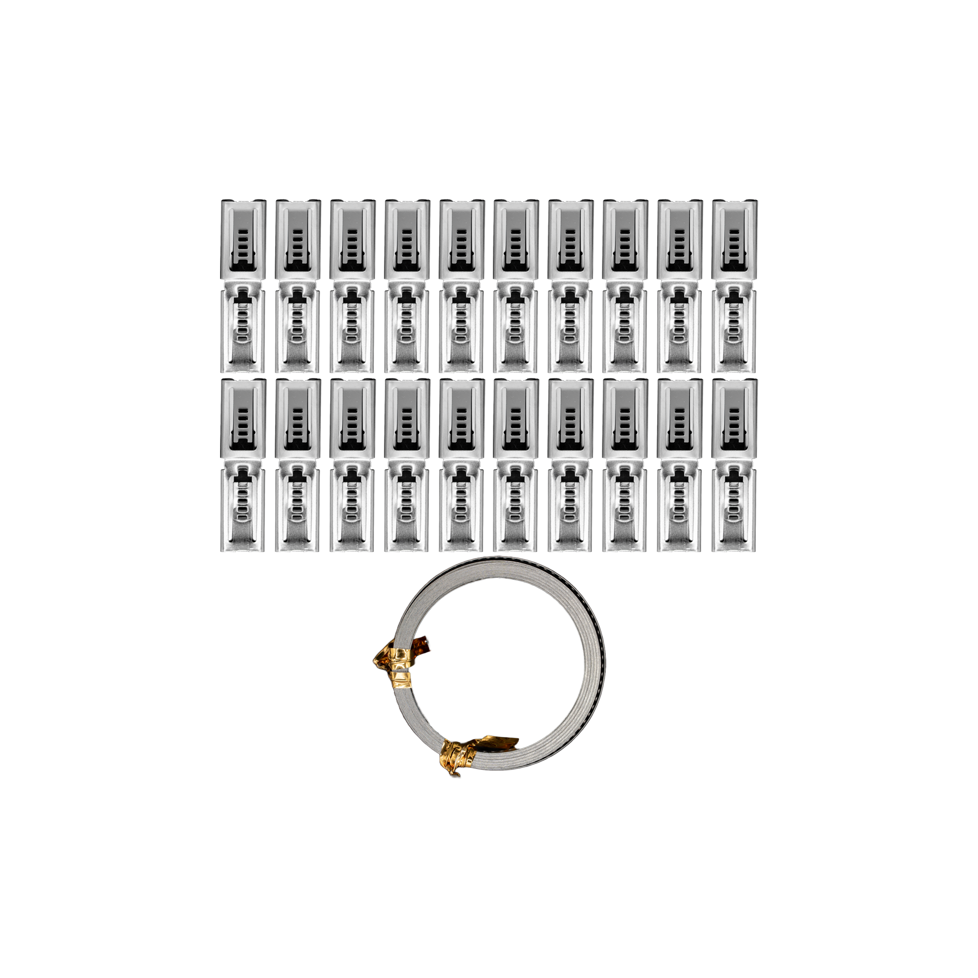Flo Supply 118" Roll of Stainless Steel Hose Band With 10 Clamps