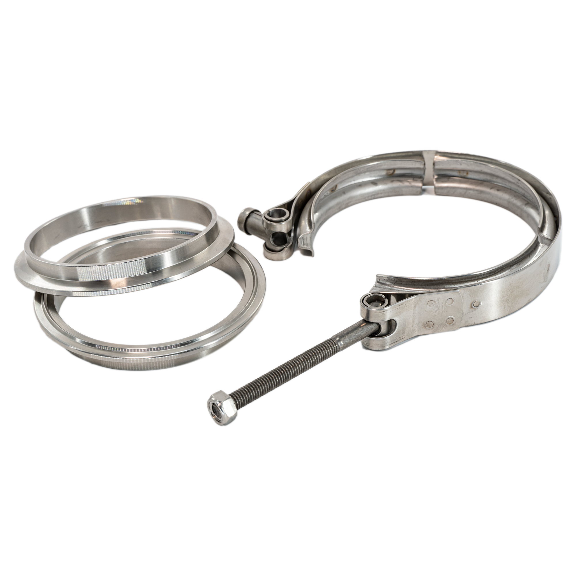 Flo Supply 3" CNC Stainless V-Band Kit - Stainless Flanges