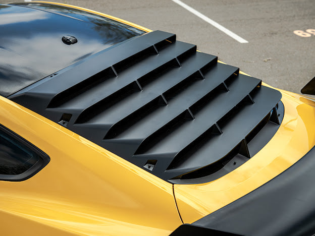 2015-2023 Ford Mustang S550 Coupe | MATTE BLACK Rear Window Louver Sun Shade Cover