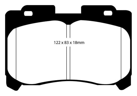 EBC Redstuff front brake pads for 1993-1998 Toyota Supra 3.0 Twin Turbo, high-performance brake pads with red friction material