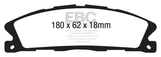 EBC Ultimax2 front brake pads for Ford Explorer 3.5 Twin Turbo 4WD, OE quality brake pads with metal backing plates