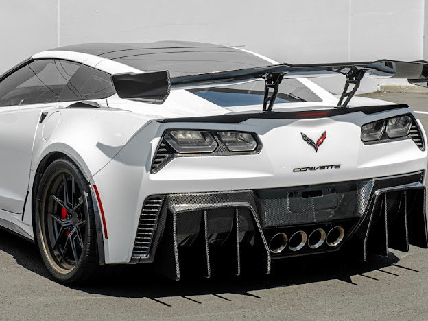 2014-2019 CORVETTE C7 | CARBON FIBER ZR1 EXTENDED REAR SPOILER HIGH WING