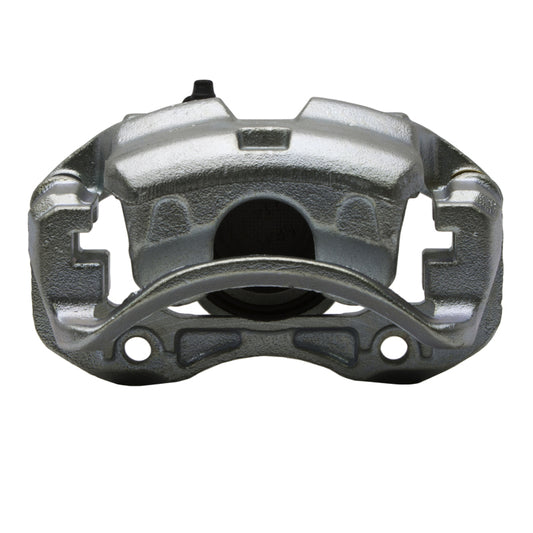 Silver zinc coated DFC 00-06 Nissan Sentra front OE brake caliper for enhanced braking performance.