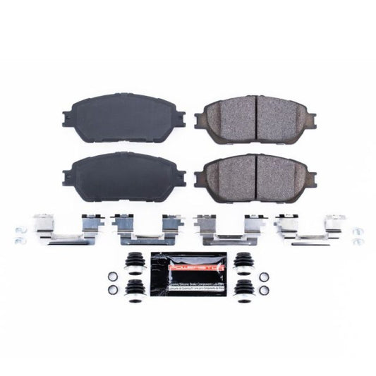 PowerStop Z23 Evolution Sport brake pads with hardware for front of 2005-2007 Toyota Avalon, high-performance braking system.