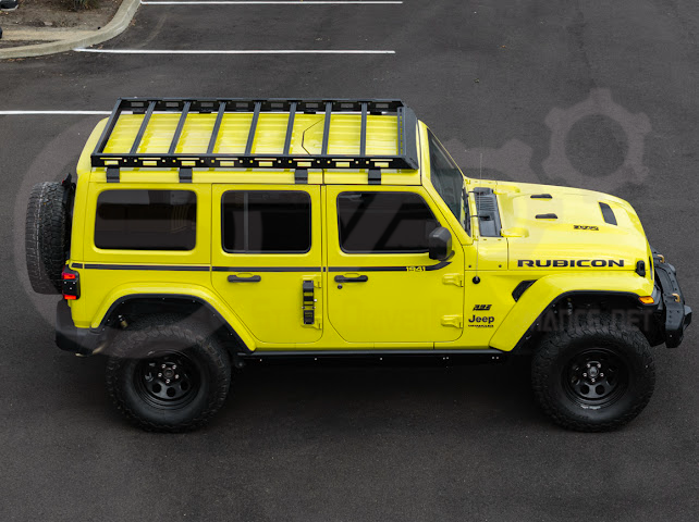 2018-UP JEEP WRANGLER JL & 2020-PRESENT JEEP GLADIATOR JT | CARBON STEEL BLACK TOP ROOF CARGO RACK (FULL & HALF LENGTH)
