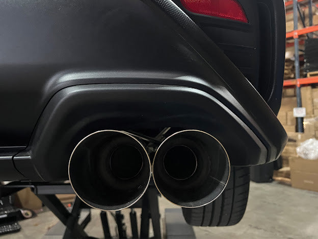 2022-UP SUBARU WRX | AXLE BACK MUFFLER DELETE DOUBLE WALL 4" QUAD TIPS EXHAUST (CHROME OR BURNT BLUE TIPS)