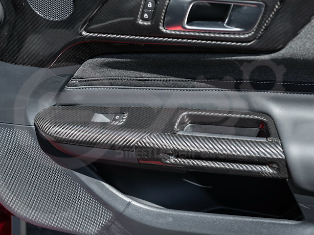 2015-2023 FORD MUSTANG S550 | CARBON FIBER SIDE DOOR GLASS LIFTING PANEL COVER TRIM