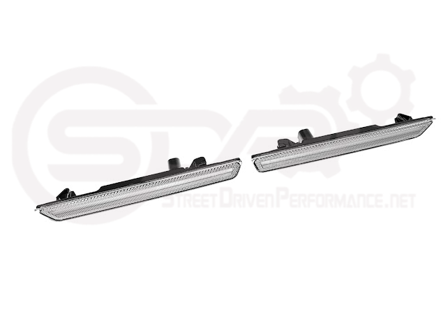 2015-2023 Dodge Challenger | Rear Bumper Side Marker Lens w/ Red LED Reflector Light Pair (Clear / Red / Smoke)
