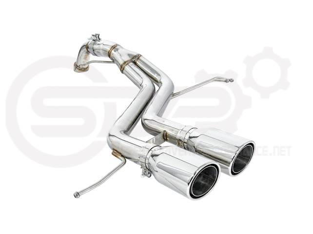 Hyundai Veloster Turbo 2013-2018 exhaust axle back with dual 4-inch burnt or chrome tips, aftermarket muffler delete by Street Driven Performance.