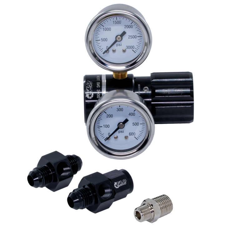 In-Line High Flow Adjustable Pressure Regulator Assembly - 8AN - 0-475psi