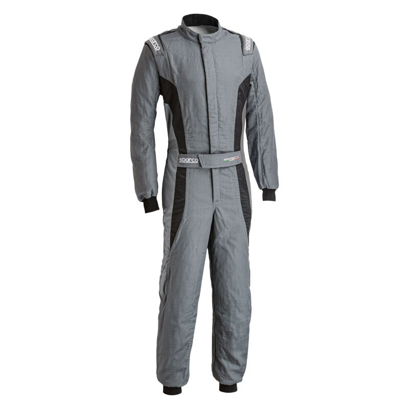 Sparco Victory Pr Boot Cuff racing suit in black and gray, size 48, designed for motorsport safety and performance.
