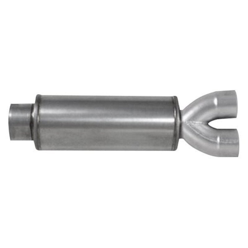Diamond Eye Performance Y Pipe for Cummins diesel engine, 5-inch inlet and dual 4-inch outlets, made of stainless steel.