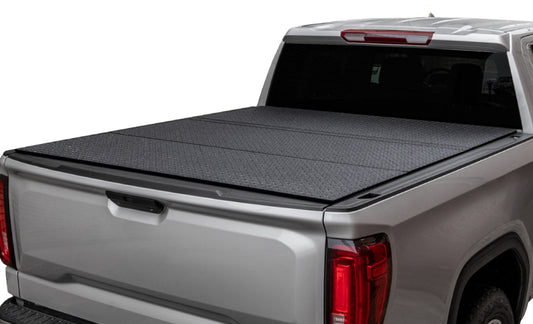 Access Tri-Fold Tonneau Cover for Toyota Tundra 5ft 6in bed, urethane diamond plate hard fold truck bed cover