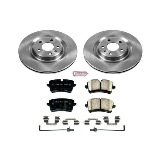 PowerStop OE rear brake kit for 2012 Audi A7 Quattro, includes brake discs and pads for improved stopping power.