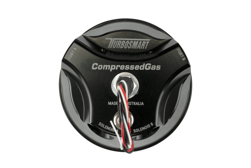 Turbosmart GenV Compressed Gas Solenoid WG45/WG50 wastegate accessory with black sensor cap for turbo boost control.