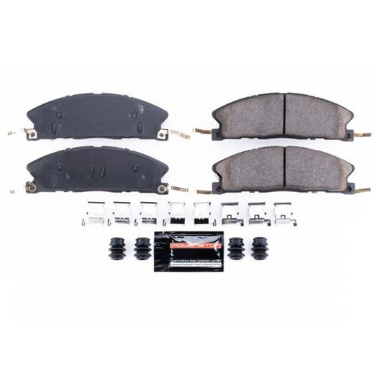 PowerStop Z23 Evolution sport brake pads with hardware for 2013-2019 Ford Explorer front brake system.