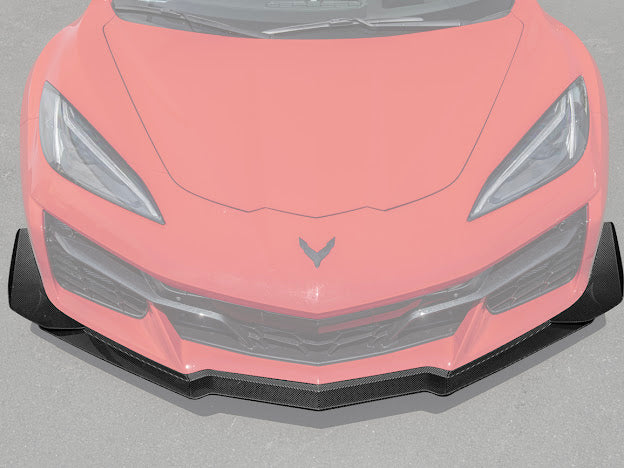 2023+ CHEVROLET CORVETTE C8 Z06 & E-RAY | Z07 PERFORMANCE PACKAGE CARBON FIBER LIP SPLITTER GROUND EFFECTS WITH CANARDS
