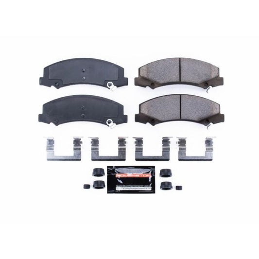 PowerStop Z23 Evolution Sport brake pads with hardware for Buick Allure front brake system, high-performance replacement part.