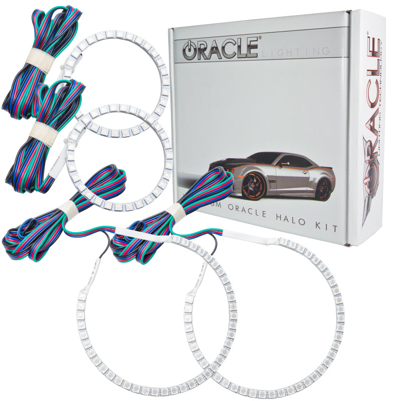 Oracle Mercedes Benz C-Class 08-11 Halo Kit with ColorSHIFT headlights and simple controller, showcasing illuminated halo rings on the vehicle.