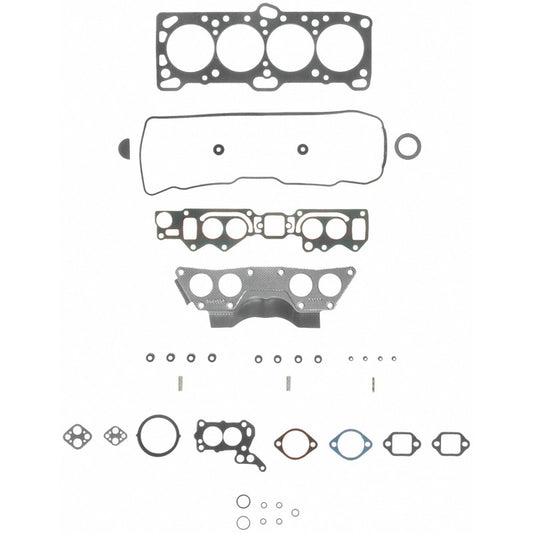 Fel-Pro Mitsubishi Mighty Max engine cylinder head gasket set shown, includes gaskets for engine sealing and repair.