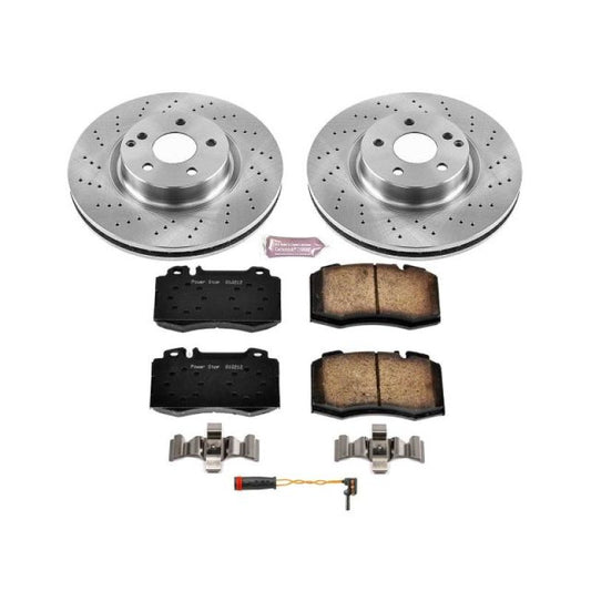 PowerStop OE brake kit for Mercedes-Benz E550 front, includes brake rotors and pads, automotive brake replacement parts