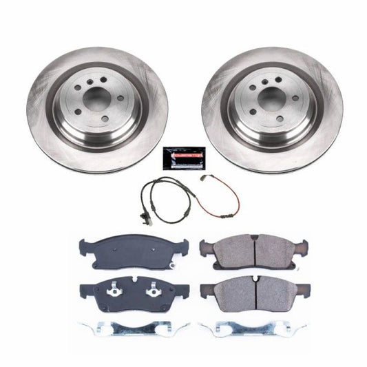 PowerStop OE rear brake kit for 2017 Land Rover Discovery, includes brake rotors and pads for enhanced stopping power.