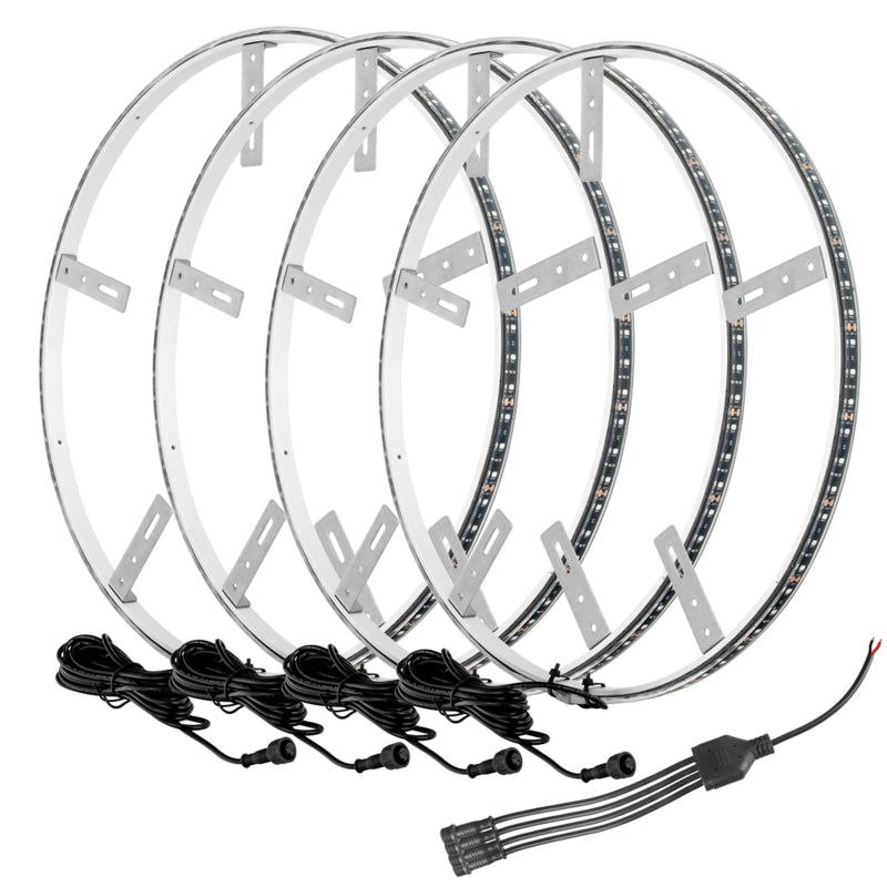 Oracle Lighting ColorSHIFT LED wheel ring light strip with illuminated, color-changing effects and no remote control.