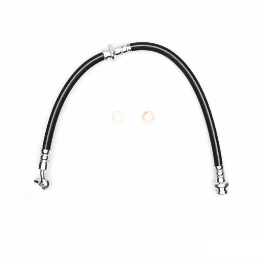 DFC Nissan Sentra front-right brake hose from brake line kit, durable and compatible with 2000-2006 models, close-up view.