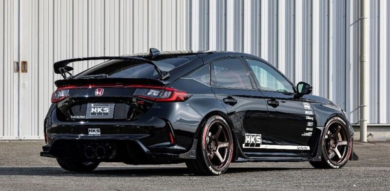 HKS Type-S FL5 body kit F-Spoiler showing sleek design and aerodynamic features for enhanced vehicle performance.