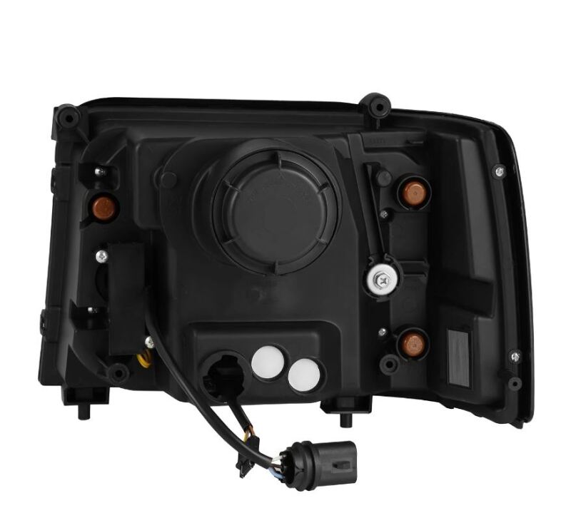 AlphaRex PRO-Series black headlights with sequential turn signals and daytime running lights for 92-96 Ford F-Series and Bronco vehicles.