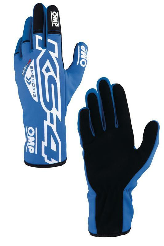 OMP KS-4 KART GLOVES BLUE / WHITE SZ XL