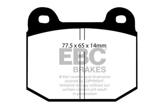 EBC Lotus 2-Eleven 1.8 supercharged front brake pads, greenstuff performance brake pads for enhanced stopping power.