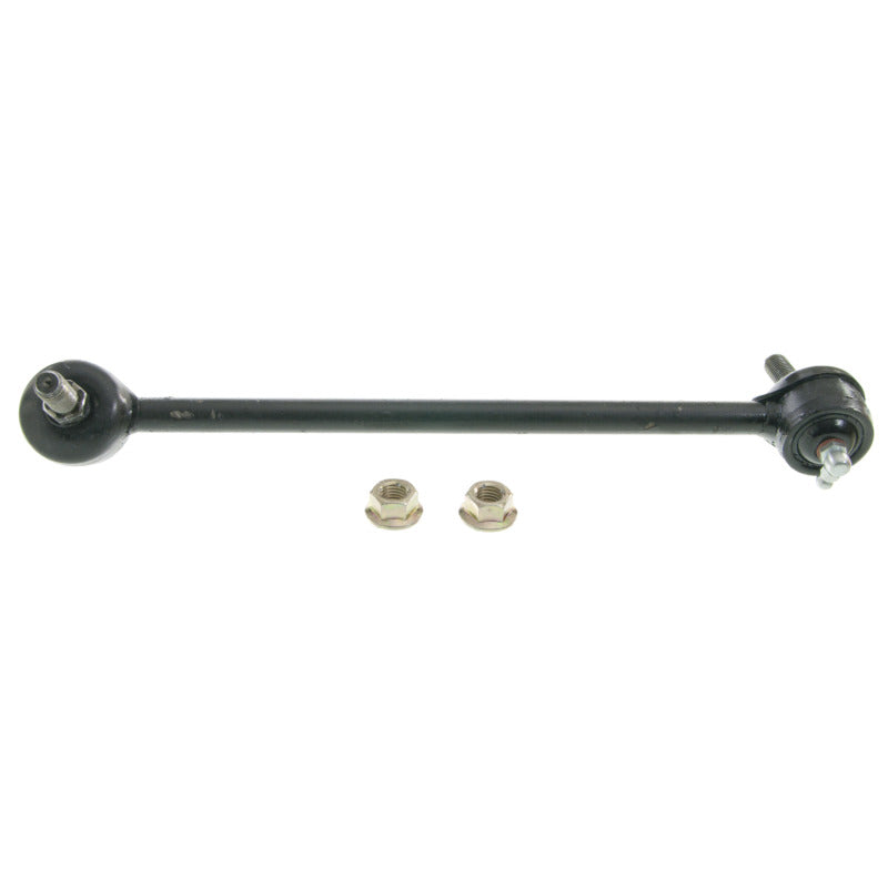 Moog front left sway bar endlink for 2001-2005 Chrysler Sebring, showing the metal link with rubber bushings.