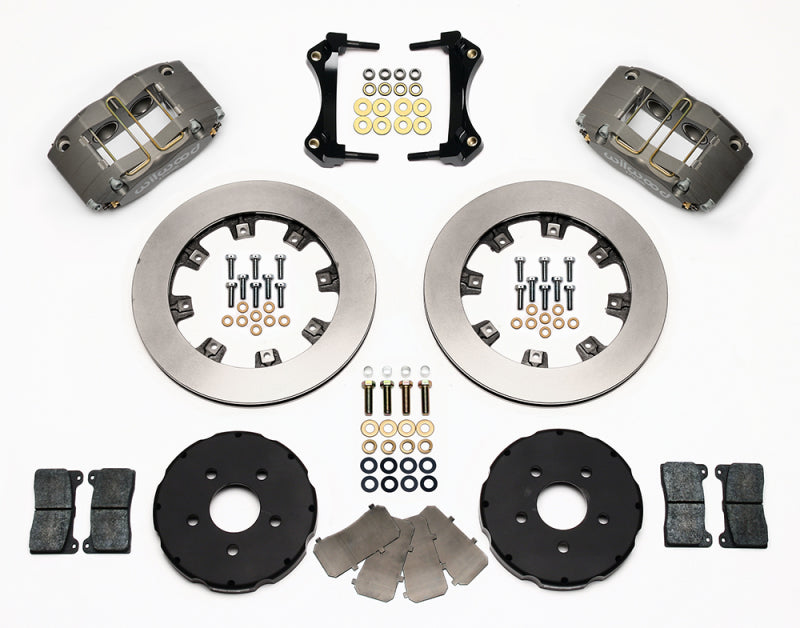 Wilwood Dynapro Radial Front Brake Kit for Mini Cooper with 15-inch wheels, featuring high-performance brake components and rotors
