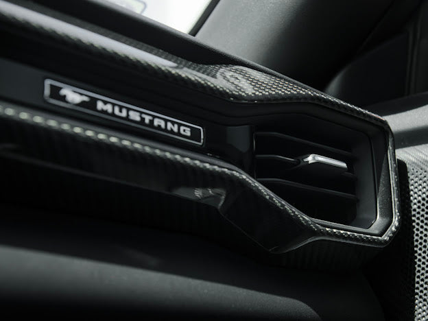 2024-UP FORD MUSTANG S650 | CARBON FIBER PASSENGER SIDE AC OUTLET TRIM COVER PANEL