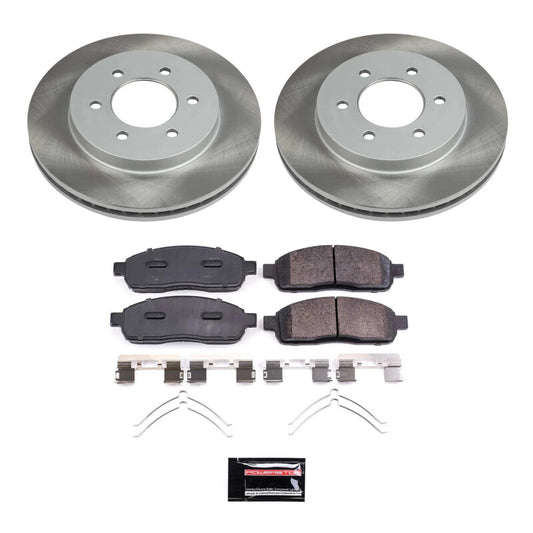 PowerStop performance semi-coated front brake rotor kit for 2006-2008 Lincoln Mark LT, includes drilled and slotted rotors.