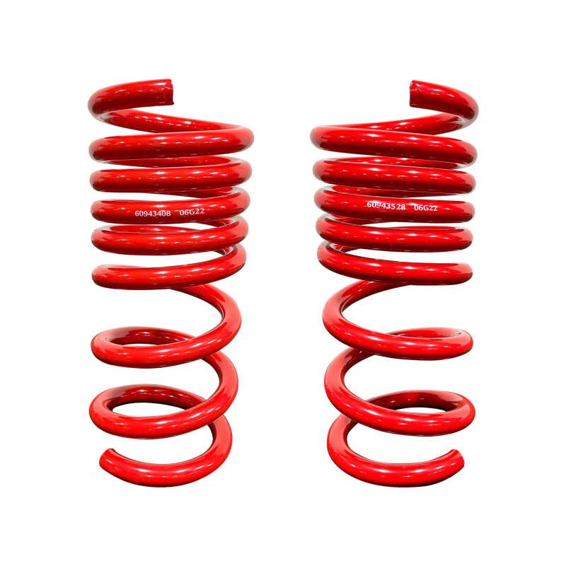 Set of four Roush Ford Mustang GT lowering springs with MagneRide, designed to reduce ride height and improve handling.
