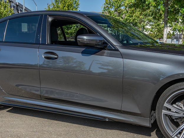 2019-Up BMW G20 3-Series | M-Sport Style GLOSSY BLACK Side Skirts Rocker Panel Ground Effects