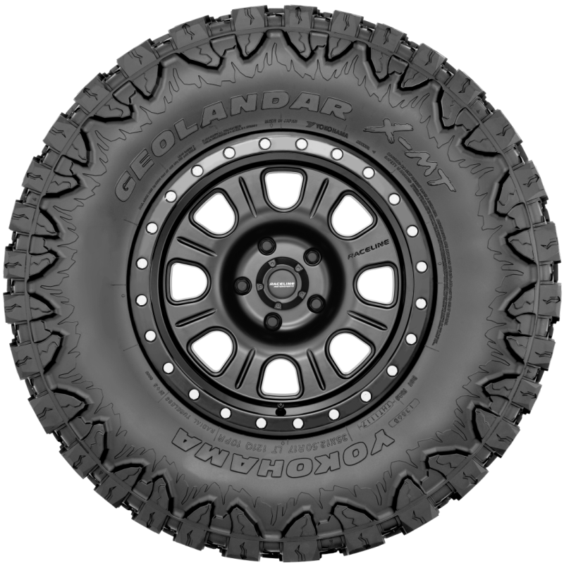 Yokohama Geolandar X-MT 38x13.50R24 off-road UTV tire with rugged tread pattern for on-road and off-road use.